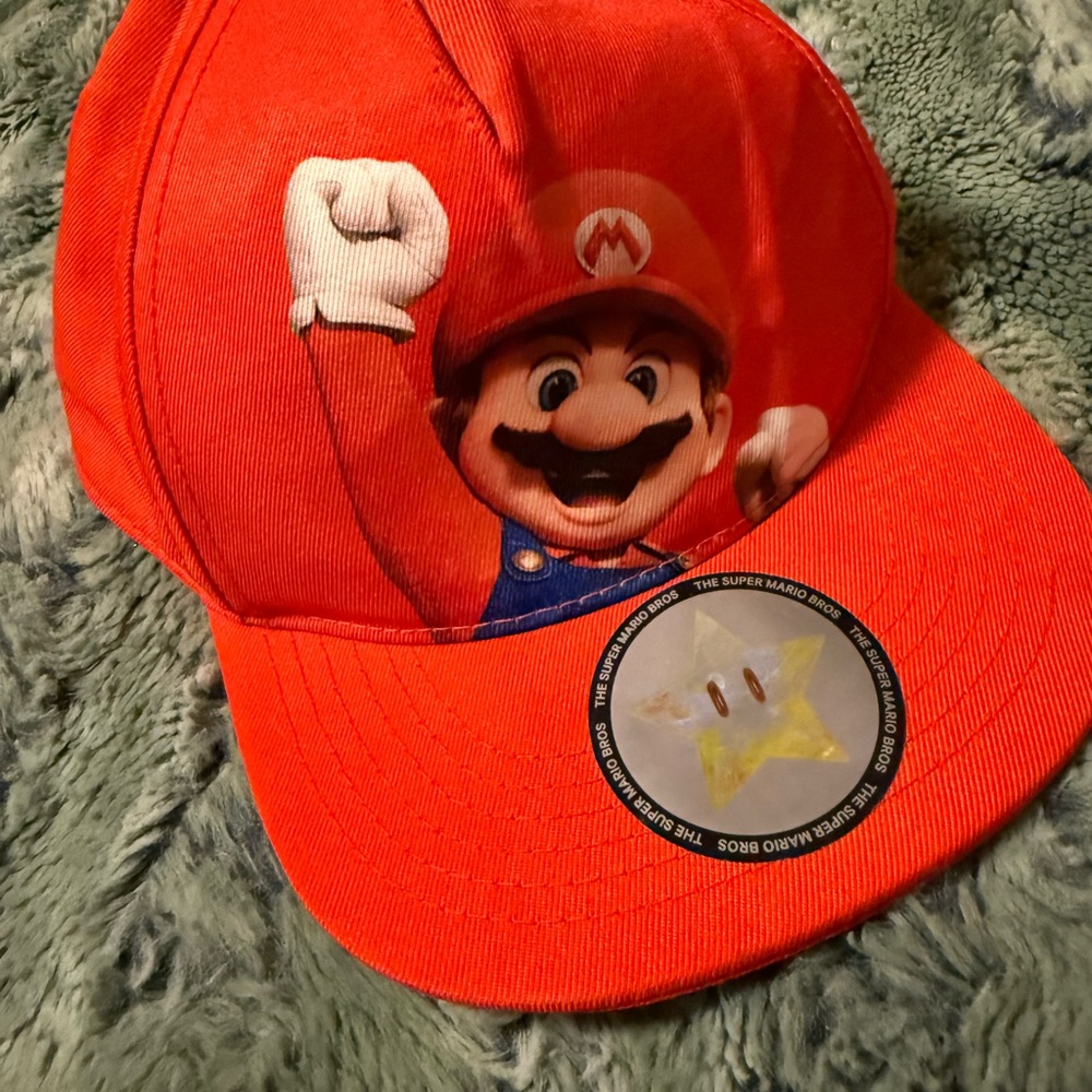 H&M Bright Red Mario Kids Cap with Character Design